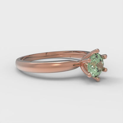 0.5 cttw Zirconia Simulated Green Diamond Solitaire  Engagement Ring - Solid Gold (VVS1, Round Cut,5.0mm)