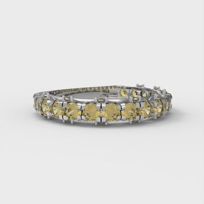 3.13 cttw Simulated Yellow Diamond Round Cut White Gold Eternity Wedding Band