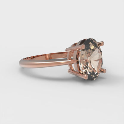 2 cttw Yellow Moissanite Solitaire  Engagement Ring - Solid Gold (Oval Cut,9x7mm)