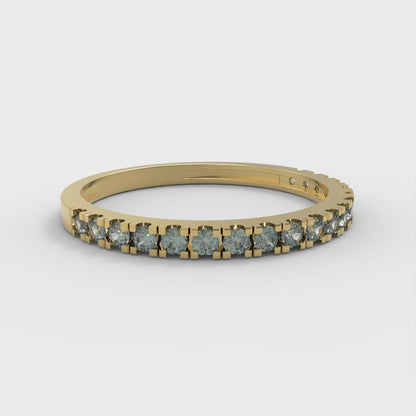0.285 cttw Blue Moissanite Round Cut Yellow Gold Eternity Wedding Band