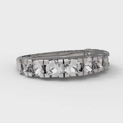 1 cttw Moissanite Round Cut White Gold Eternity Wedding Band