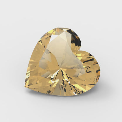 0.5 to 2 ct Heart Cut VVS1 Simulated Brown Champagne November Birthstone