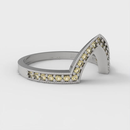 0.1875 cttw Natural Citrine Round Cut White Gold Eternity Wedding Band