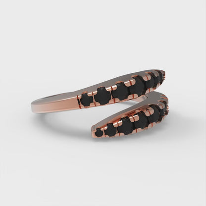 0.235 cttw Natural Onyx Round Cut Rose Gold Eternity Wedding Band