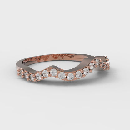 0.23 cttw White Sapphire Round Cut Rose Gold Eternity Wedding Band
