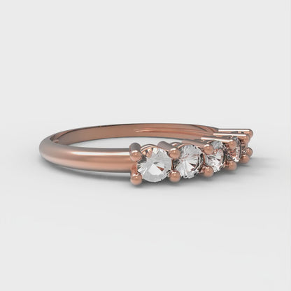 0.35 cttw White Sapphire Round Cut Rose Gold Eternity Wedding Band