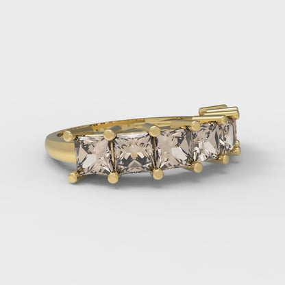 1.75 cttw Yellow Moissanite Princess Cut Yellow Gold Eternity Wedding Band