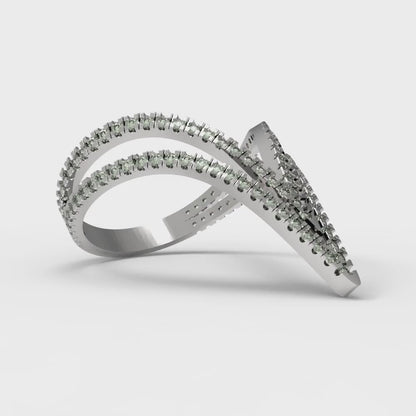 0.525 cttw Zirconia Simulated Green Diamond Statement Engagement Ring - Solid Gold (VVS1, Round Cut,1.0mm)