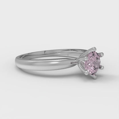 0.5 cttw Zirconia Simulated Pink Diamond Solitaire  Engagement Ring - Solid Gold (VVS1, Round Cut,5.0mm)
