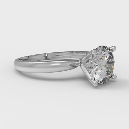 1.5 cttw Certified Moissanite Solitaire  Engagement Ring - Solid Gold (VVS1, D-F,Round Cut,7.5mm)