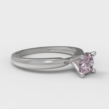 0.5 cttw Zirconia Simulated Pink Diamond Solitaire  Engagement Ring - Solid Gold (VVS1, Round Cut,5.0mm)