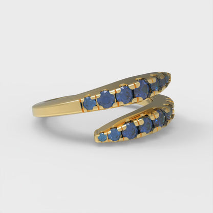 0.235 cttw Simulated Tanzanite Round Cut Yellow Gold Eternity Wedding Band