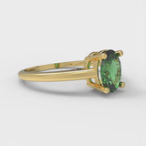 1.0 ct Brilliant Oval Cut Simulated Emerald Stone Yellow Gold Solitaire Ring