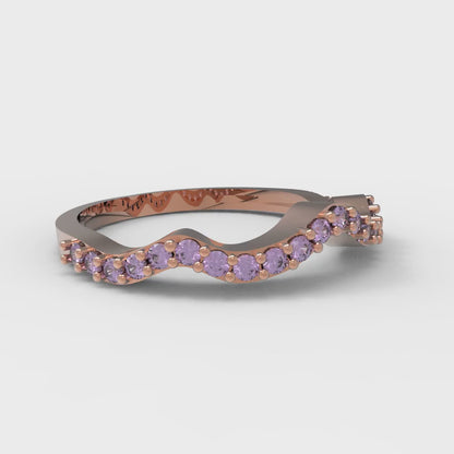 0.23 cttw Simulated Alexandrite Round Cut Rose Gold Eternity Wedding Band
