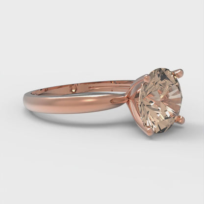 2 cttw Yellow Moissanite Solitaire  Engagement Ring - Solid Gold (Round Cut,8.0mm)