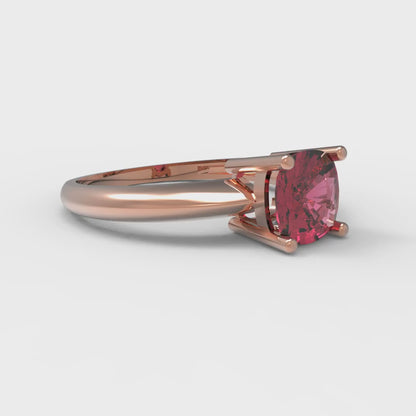 1 cttw Natural Garnet Solitaire  Engagement Ring - Solid Gold (Cushion Cut,6mm)