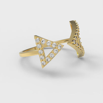 0.2475 cttw White Sapphire Statement Engagement Ring - Solid Gold (Round Cut,1.2mm)