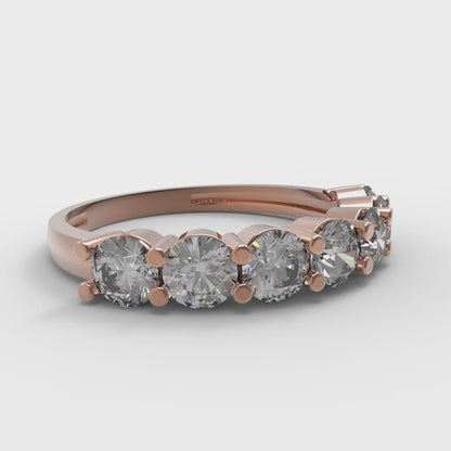 1.19 cttw White Sapphire Round Cut Rose Gold Eternity Wedding Band