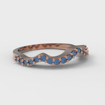 0.23 cttw Simulated Tanzanite Round Cut Rose Gold Eternity Wedding Band