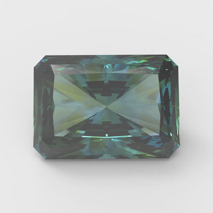 1 to 2.5 ct Radiant Cut VVS1 Synthetic Blue moissanite September Birthstone