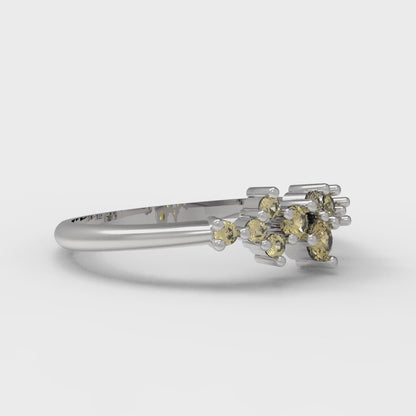 0.17 cttw Simulated Yellow Diamond Round Cut White Gold Eternity Wedding Band