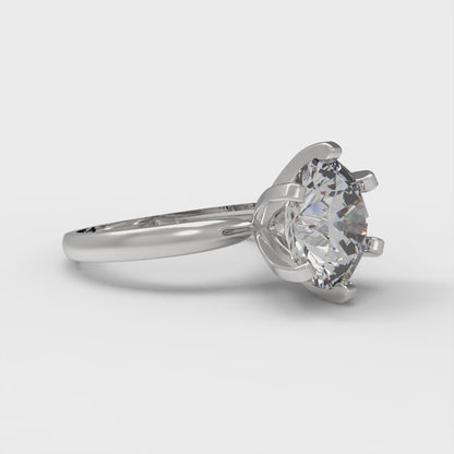 3 cttw Zirconia Simulated Diamond Solitaire  Engagement Ring - Solid Gold (VVS1, Round Cut,9mm)