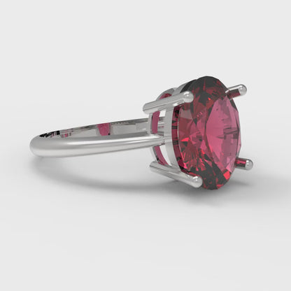 2.5 cttw Natural Garnet Solitaire  Engagement Ring - Solid Gold (Oval Cut,9.5x7.5mm)