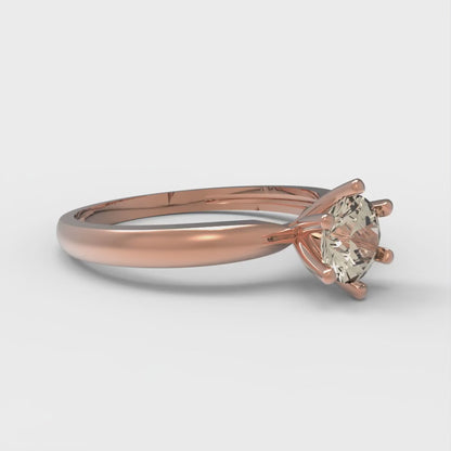 0.5 cttw Natural Morganite Solitaire  Engagement Ring - Solid Gold (Round Cut,5.0mm)