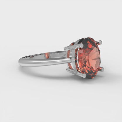 2 cttw Zirconia Simulated Red Diamond Solitaire  Engagement Ring - Solid Gold (VVS1, Oval Cut,9x7mm)