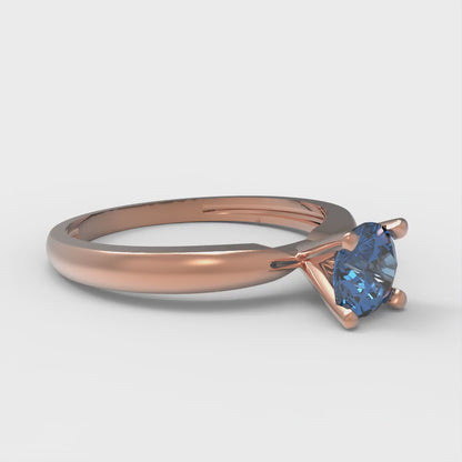 0.5 cttw Simulated Tanzanite Solitaire  Engagement Ring - Solid Gold (Round Cut,5.0mm)