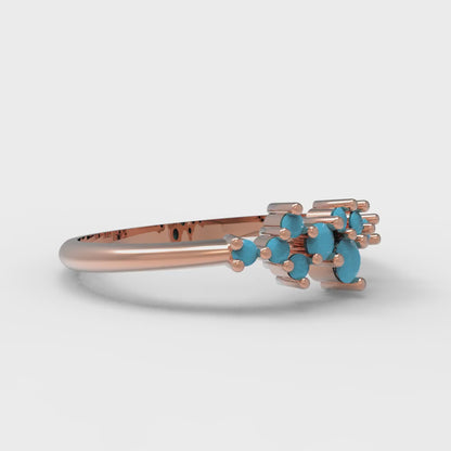 0.17 cttw Simulated Turquoise Round Cut Rose Gold Eternity Wedding Band
