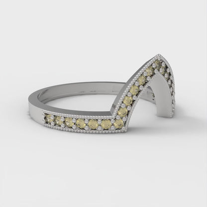 0.1875 cttw Simulated Yellow Diamond Round Cut White Gold Eternity Wedding Band