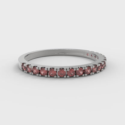 0.285 cttw Simulated Ruby Round Cut White Gold Eternity Wedding Band