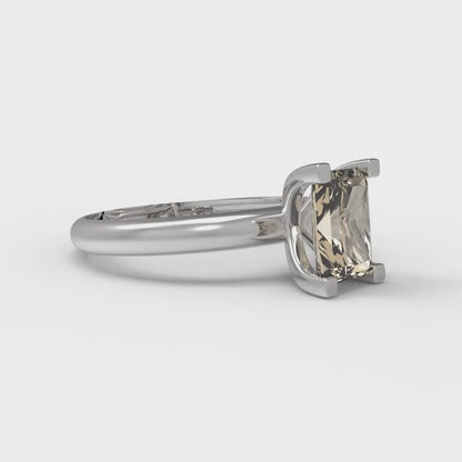 1 cttw Natural Morganite Solitaire  Engagement Ring - Solid Gold (Emerald Cut,7X5mm)