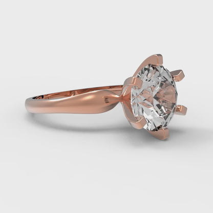 2.5 cttw Zirconia Simulated Diamond Solitaire  Engagement Ring - Solid Gold (VVS1, Round Cut,8.5mm)