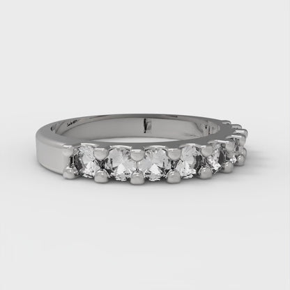 0.63 cttw White Sapphire Round Cut White Gold Eternity Wedding Band
