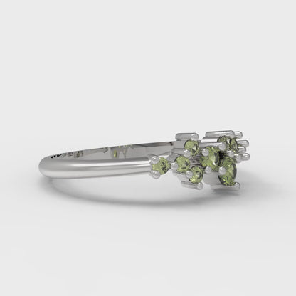 0.17 cttw Natural Peridot Round Cut White Gold Eternity Wedding Band