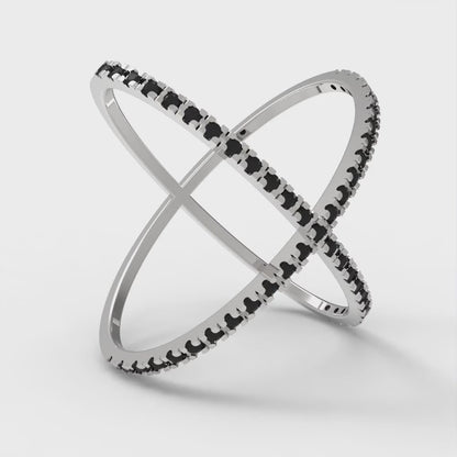 0.245 cttw Natural Onyx Statement Engagement Ring - Solid Gold (Round Cut,1.0mm)