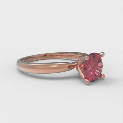 1 cttw Simulated Ruby Solitaire  Engagement Ring - Solid Gold (Round Cut,6.5mm)