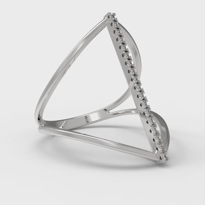 0.09 cttw Zirconia Simulated Diamond Statement Engagement Ring - Solid Gold (VVS1, Round Cut,1.0mm)