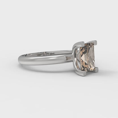 1 cttw Yellow Moissanite Solitaire  Engagement Ring - Solid Gold (Emerald Cut,7X5mm)