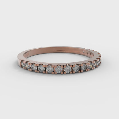 0.285 cttw Simulated Diamond Round Cut Rose Gold Eternity Wedding Band
