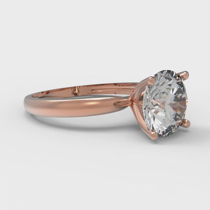 2 cttw Certified Moissanite Solitaire  Engagement Ring - Solid Gold (VVS1, D-F,Round Cut,8.0mm)