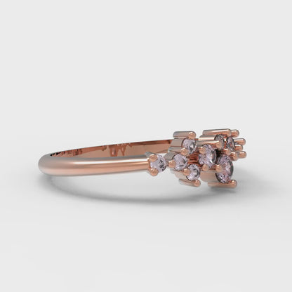 0.17 cttw Simulated Pink Diamond Round Cut Rose Gold Eternity Wedding Band