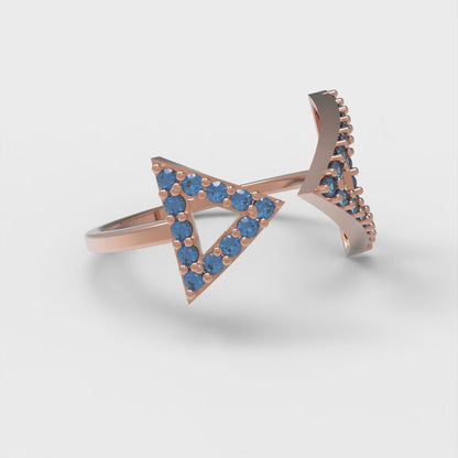 0.2475 cttw Simulated Tanzanite Statement Engagement Ring - Solid Gold (Round Cut,1.2mm)