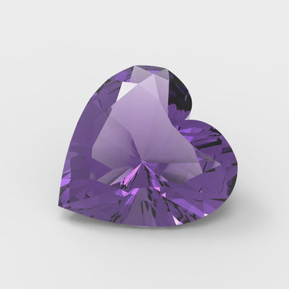 0.5 to 2 ct Heart Cut VVS1 Natural Purple Amethyst February Birthstone