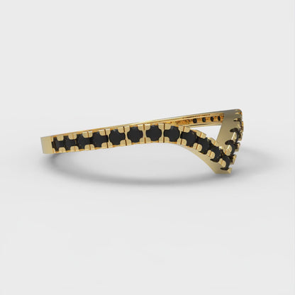 0.1725 cttw Natural Onyx Round Cut Yellow Gold Eternity Wedding Band