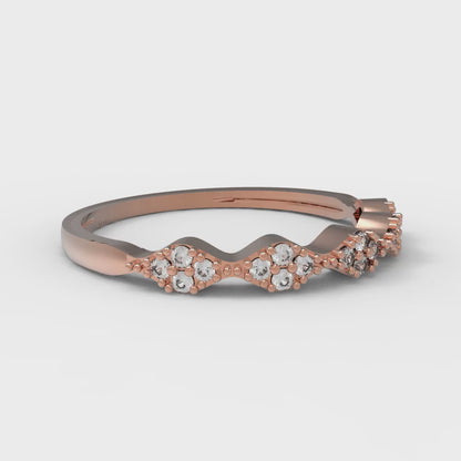 0.1 cttw Moissanite Round Cut Rose Gold Eternity Wedding Band