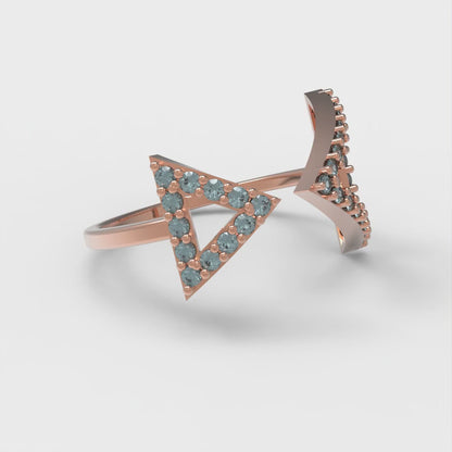 0.2475 cttw Natural London Blue Topaz Statement Engagement Ring - Solid Gold (Round Cut,1.2mm)