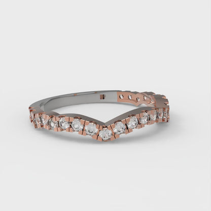 0.36 cttw White Sapphire Round Cut White/Rose Gold Eternity Wedding Band